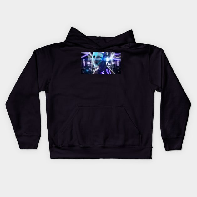 CODE NAME H-I05-02 Kids Hoodie by Liquid Feline